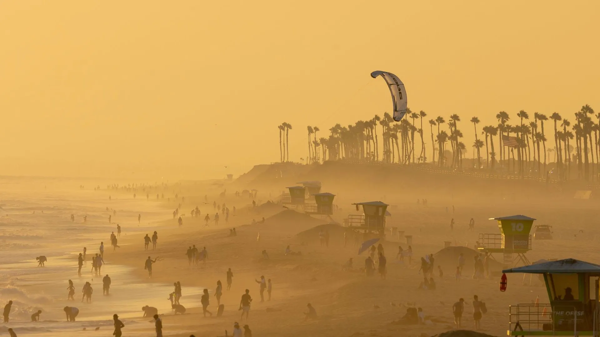 Aerial huntington beach california