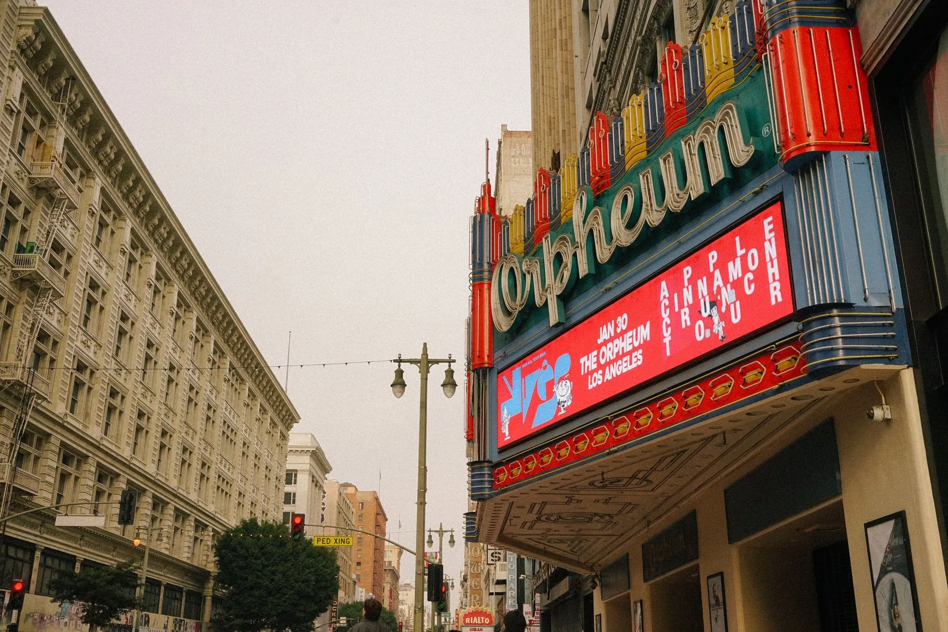 Vintage Orpheum Theatre marquee in downtown Los Angeles