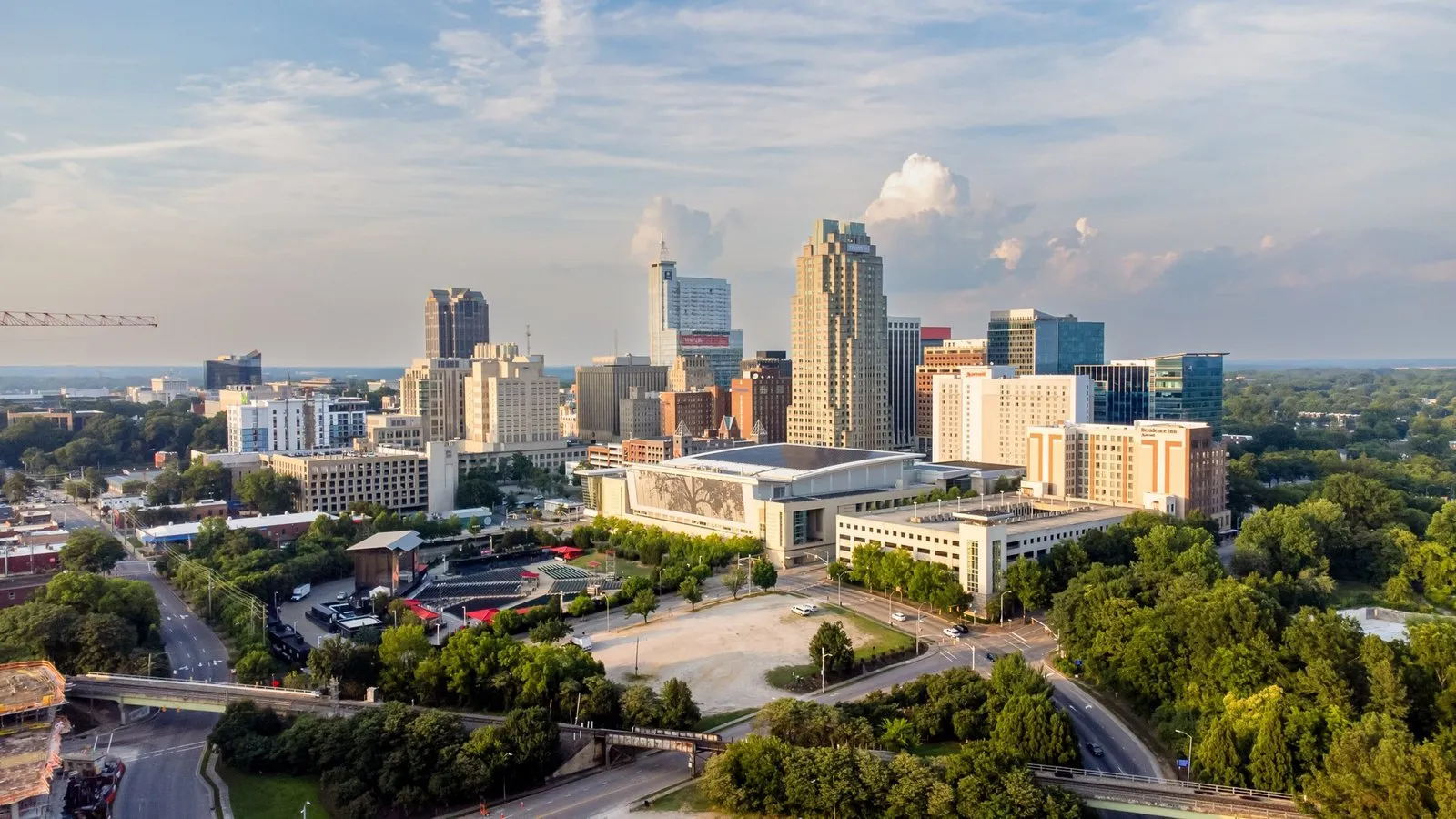 Raleigh skyline from dorothea dix park