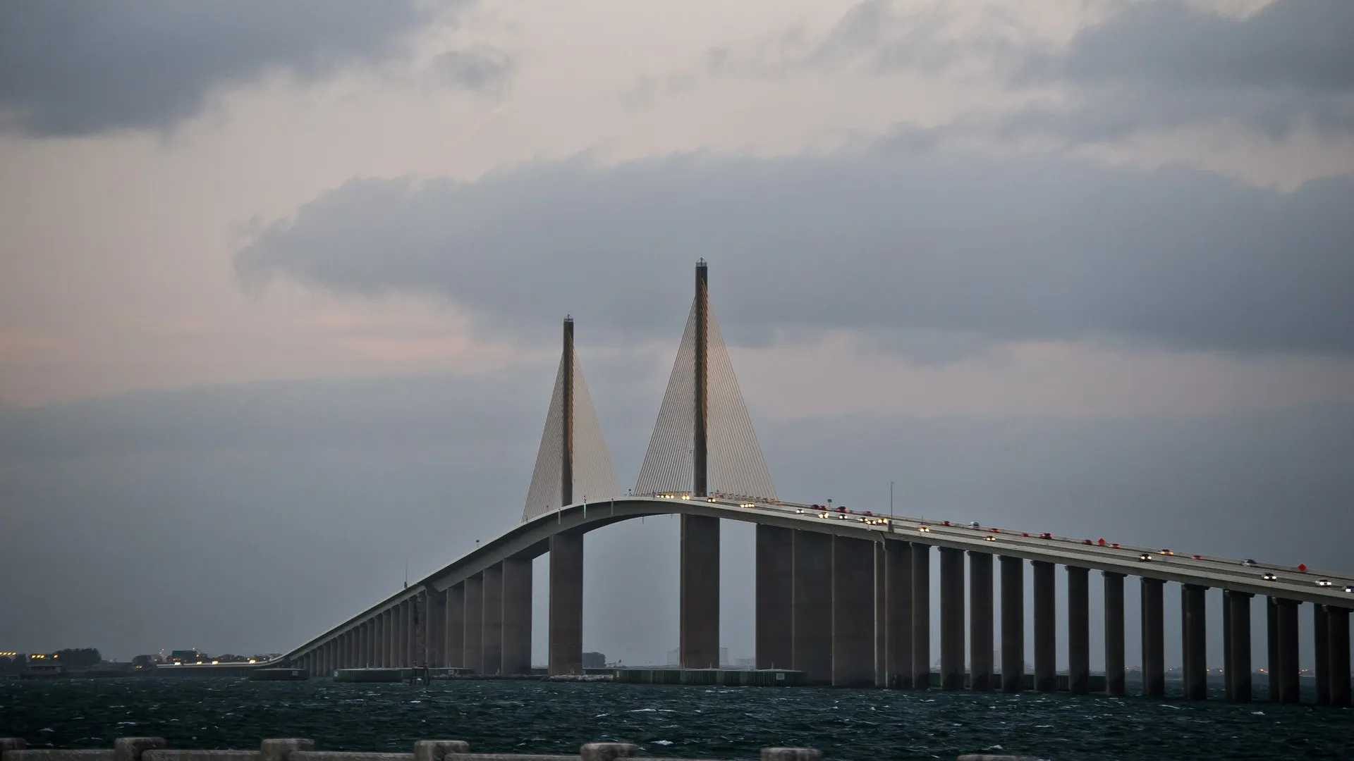 Sunshine skyway bridge over tampa bay