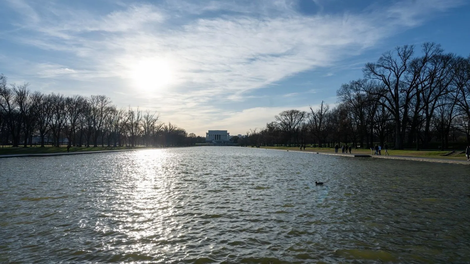 Lincoln memorial and reflecting pool in washington dc